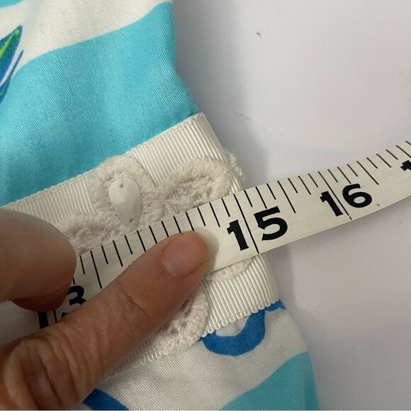 Lilly Pulitzer Tossing the Line Serena Striped‎ Dress sz 10 Floral Beaded Blue - Picture 13 of 13